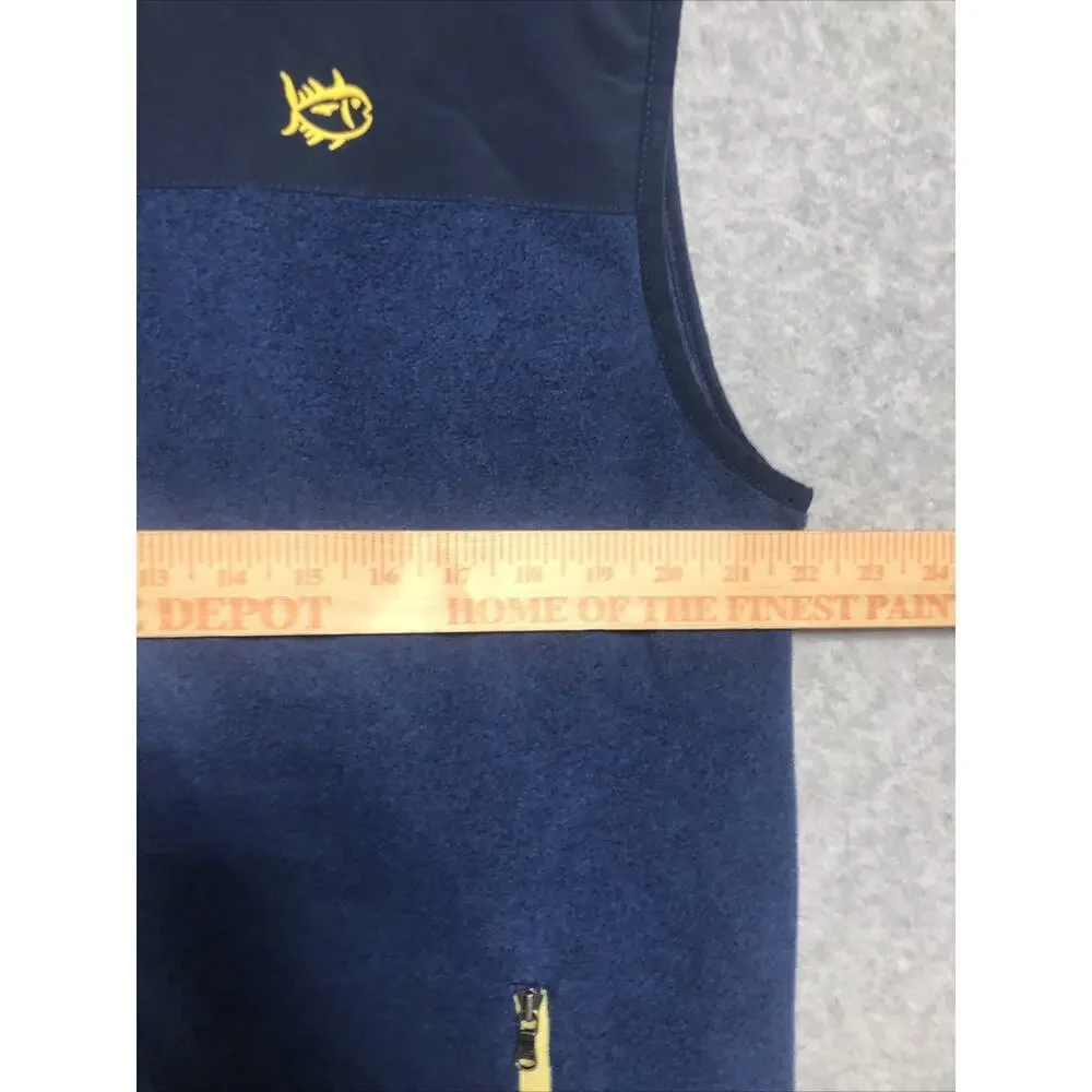 SOUTHERN TIDE Navy Blue CAMBRIDGE Full Zip Fleece VEST Jacket Mens LARGE NEW - Picture 8 of 12